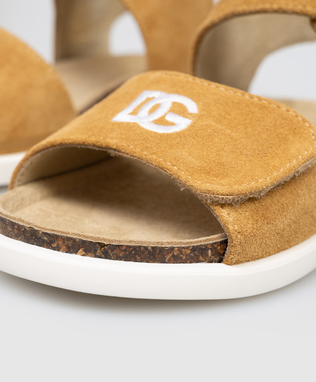 Dolce&Gabbana Детские коричневые замшевые сандалии DL0094AW871 изображение 5