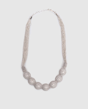 Peserico Сріблясте кольє з ланцюжком моніль E35521C0CC820