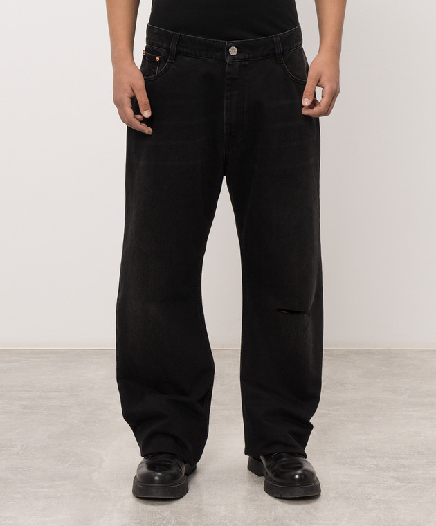 Vetements Черные джинсы с принтом MH27DJ081B изображение 3