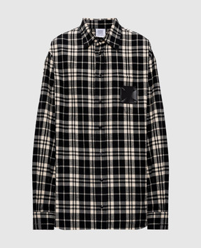 Vetements Черная удлиненная рубашка в клетку ME76FS059BWw