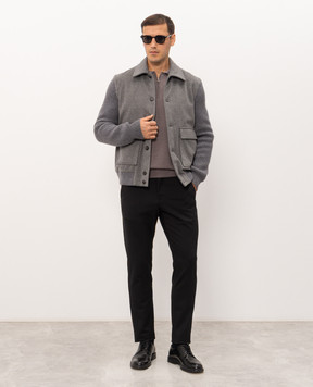 Cashmere&Whiskey Коричневе поло з вовни, шовку та кашеміру 474Z