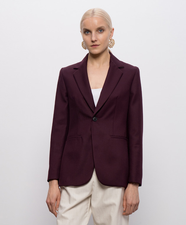 Max & Co Бордовый жакет с шерстью MCOCAMERA изображение 3