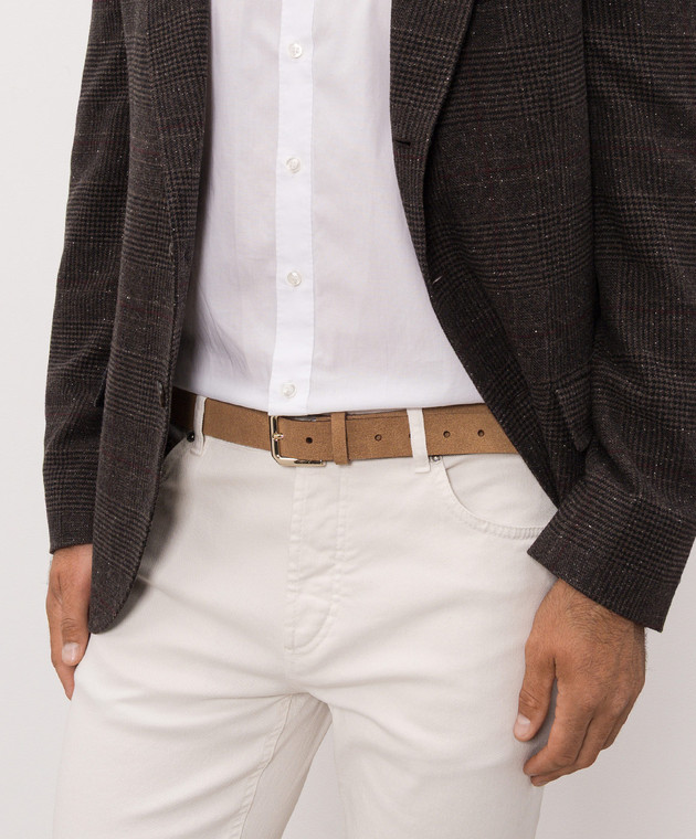 Brunello Cucinelli Коричневый замшевый ремень MAUGP317 изображение 2