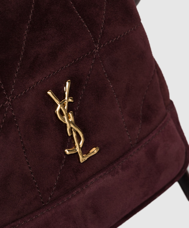Saint Laurent Бордова замшева сумка-кісет JAMIE A002M9AAGN6 зображення 4