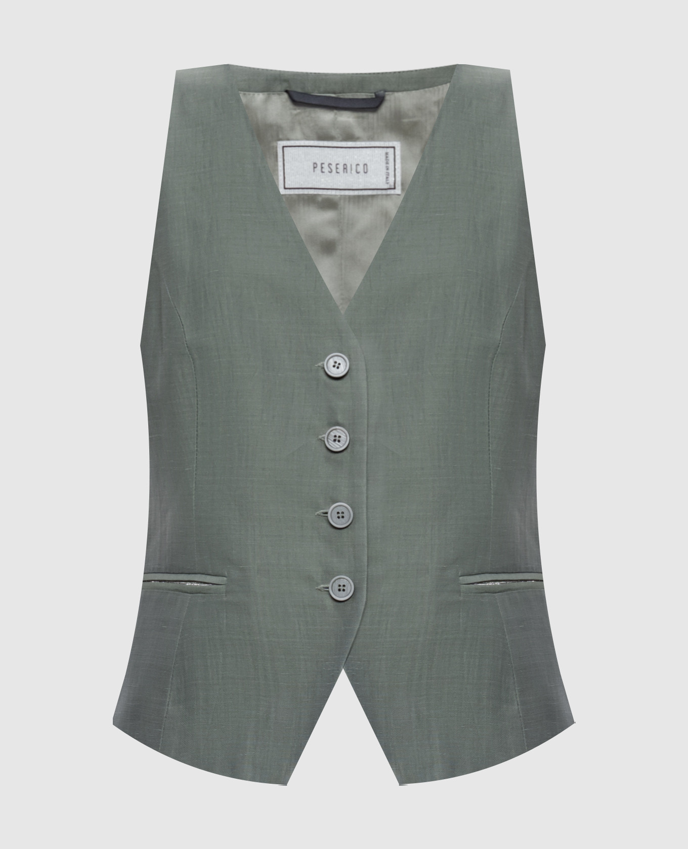 

Жилет цвета хаки со льном, Костюмные