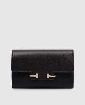 Tom Ford Черный кожаный портмоне AUBE с монограммой S0532LGO033P