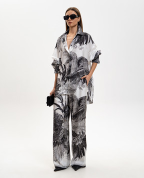 The Attico Біла блуза із шовку в принт 260WCH00004SSS025PR