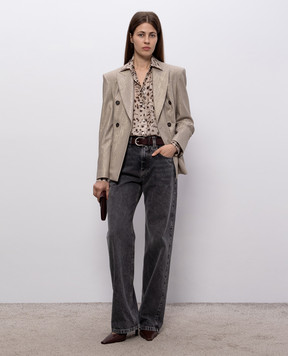 Brunello Cucinelli Серые джинсы с логотип патч MP095P5565
