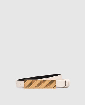 Off-White Бежевый кожаный ремень OWRB13ES26LEA001