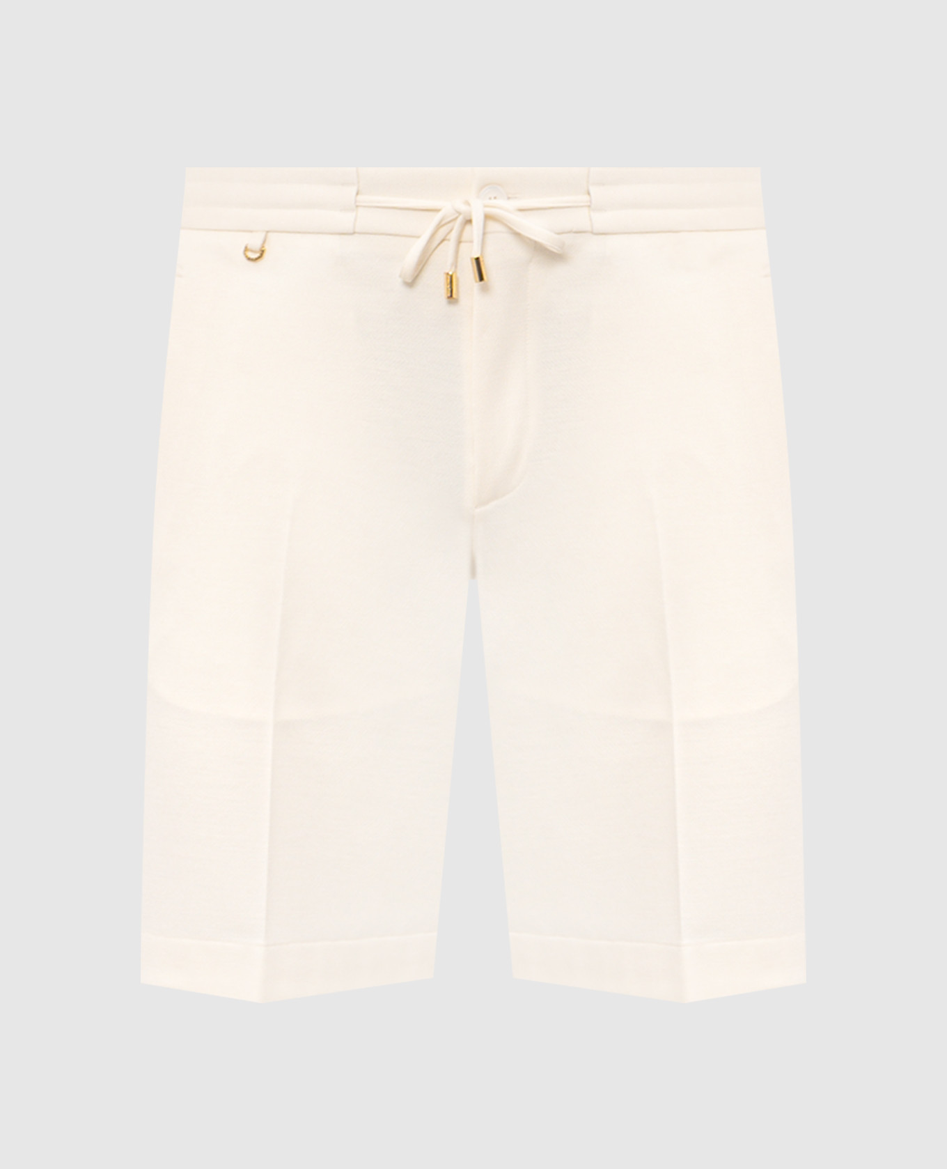 Шорты цвета айвори из шерсти и шелка
