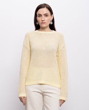 Fabiana Filippi Желтый ажурный джемпер с пайетками MAD276F534M120