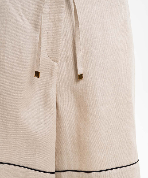 Agnona Бежеві бермуди з льону T81102YU3034 зображення 5