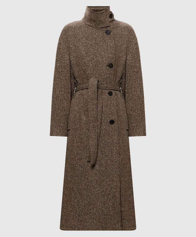 Brunello Cucinelli Коричневое пальто в узор MG5669766