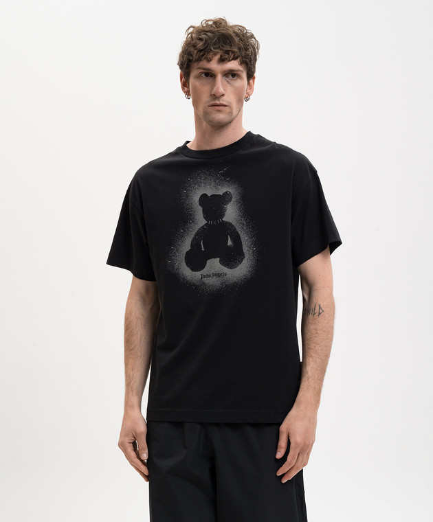 Palm Angels Чорна футболка Spray Bear PMAA109S26JER001 зображення 3