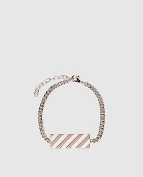 Off-White Сріблястий браслет з емблемою Diag OMOA10SC99MET001