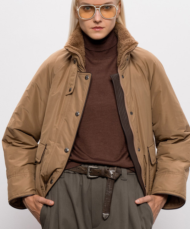 Brunello Cucinelli Коричневий шкіряний ремінь M0GUAC266 зображення 2