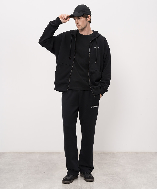 Off-White Черная футболка с принтом эмблемы Double Arrow 44MAA027S26J003 изображение 2