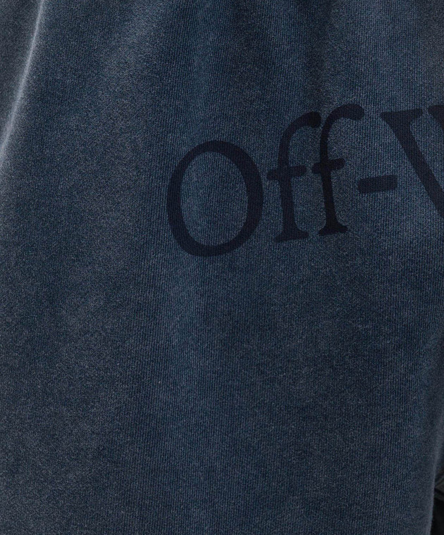 Off-White Синие шорты с принтом логотипа 44MCI013S26F005 изображение 5