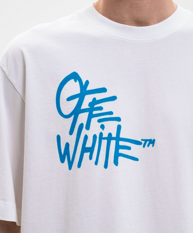 Off-White Біла футболка з брендовим принтом 44MAA120S26J00F зображення 5
