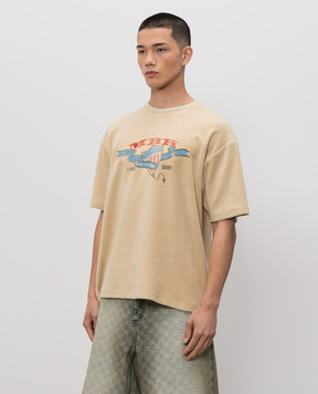 Misbhv Бежева махрова футболка з принтом 260U113