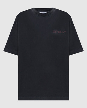Off-White Сіра футболка з принтом Cut Here 2FA00439T