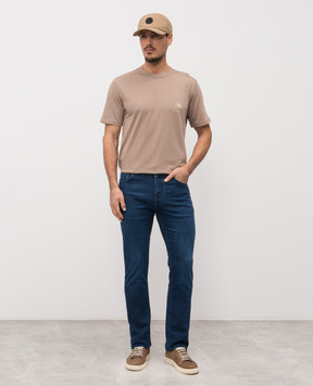 Stefano Ricci Коричневые футболки с нашивкой эмблемы MNH6104980803