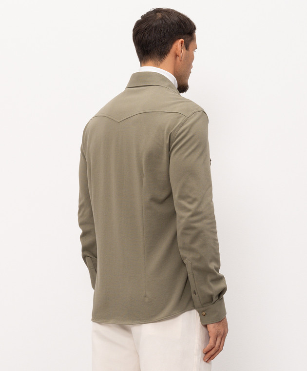 Brunello Cucinelli Сорочка кольору хакі ME8546666P зображення 4