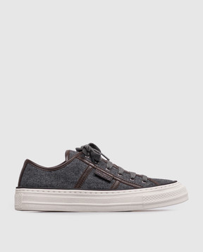 Brunello Cucinelli Серые кеды из шерсти MZ38G3328P