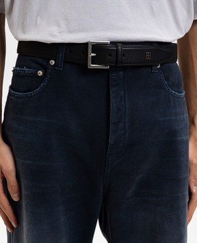 Balenciaga Чорний шкіряний ремінь з логотипом 8469342ABV0