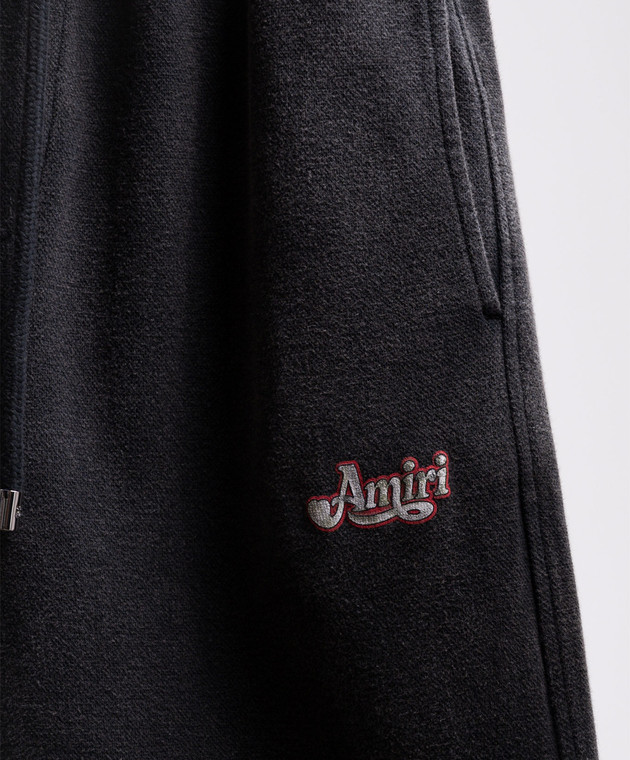 AMIRI Серые спортивные брюки с принтом логотипа AW426PA011 изображение 5