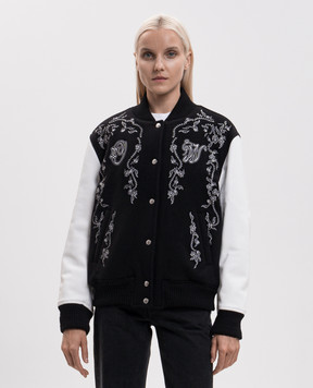 Off-White Черный комбинированный бомбер 2FG00404T