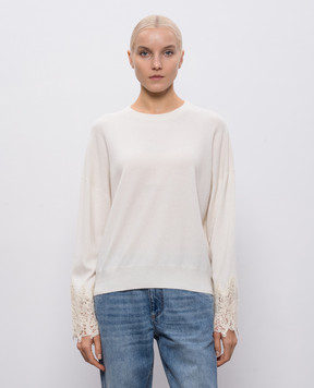 Brunello Cucinelli Белый джемпер из кашемира M12211900