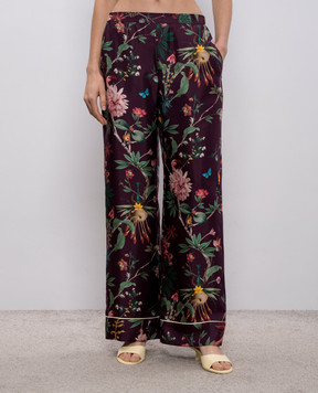 La DoubleJ Бордовые брюки из шелка в пижамном стиле TRO0116SIL001ZOF02