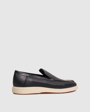 Santoni Синие кожаные лоферы MGDG17824TICSWLM