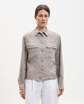 Peserico Бежева куртка з льону S25080D02600