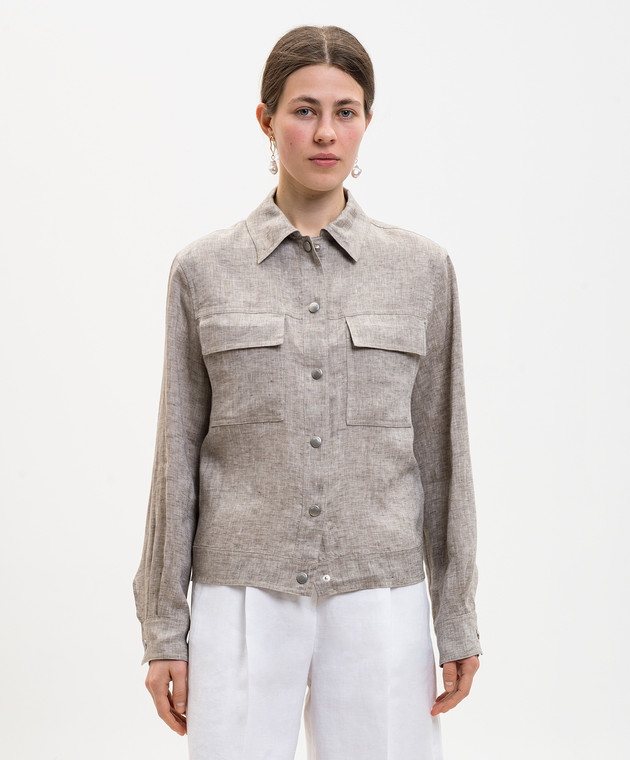 Peserico Бежева куртка з льону S25080D02600 зображення 3