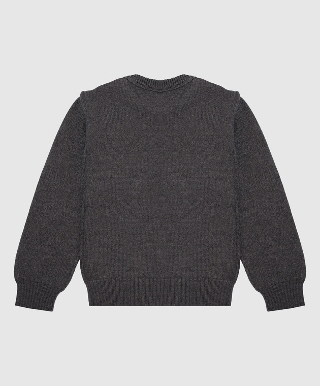 Ami Paris Детский серый свитер из шерсти KKS847018 изображение 2