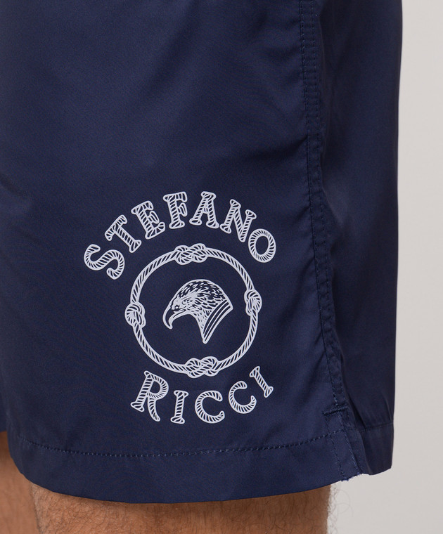 Stefano Ricci Синие шорты для плавания M6B6200040DFC001 изображение 4