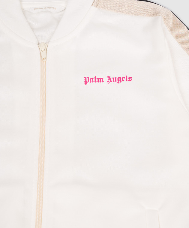 Palm Angels Дитяча біла спортивна куртка з принтом логотипа PGBD002S26FAB001 зображення 3