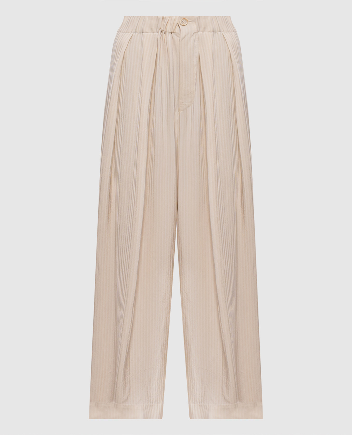 Бежевые брюки Poetic в полоску