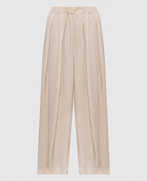 UMA WANG Бежеві штани Poetic в смужку UW3011