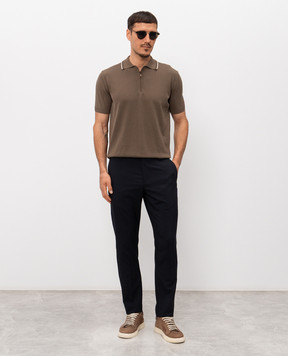 Canali Коричневе поло з бавовни MK02460C1165