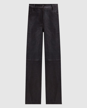 Max Mara Weekend Коричневые кожаные брюки DESERTO WKDDESERTO