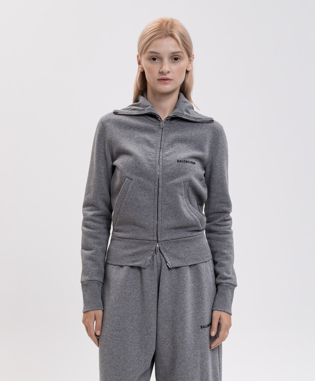 Balenciaga Серая меланжевая спортивная куртка A009S3TUVA4 изображение 3