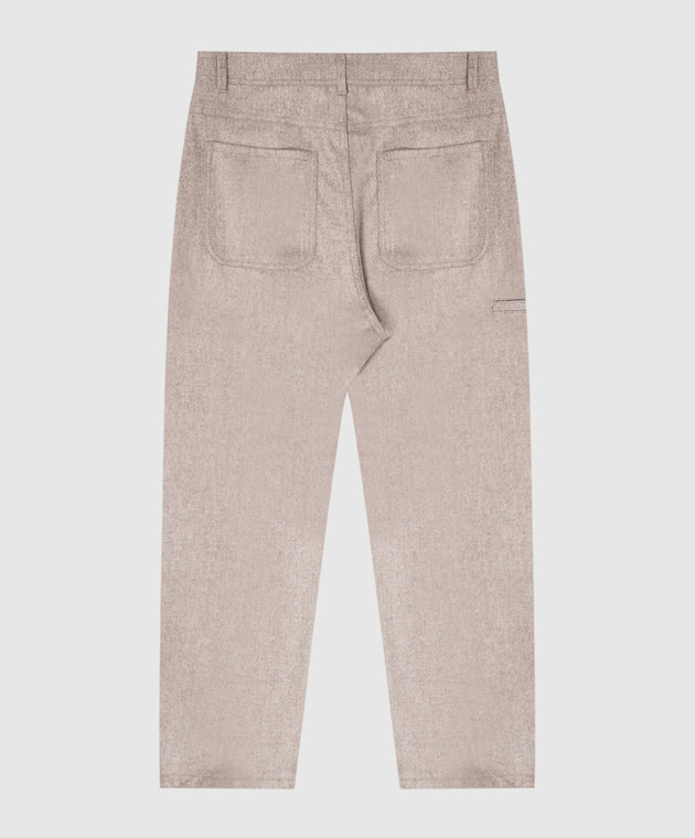 Brunello Cucinelli Дитячі сірі штани з вовни B038PP118C зображення 2