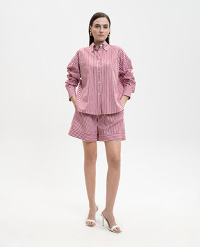 Solotre Бордовые шорты в полоску M1AB0061