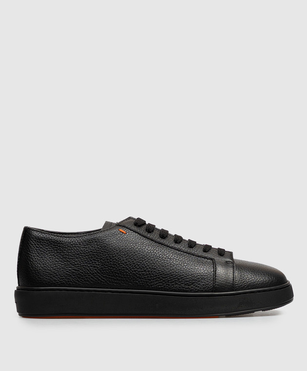 Santoni Чорні шкіряні кеди MBCD21532NEARAYD