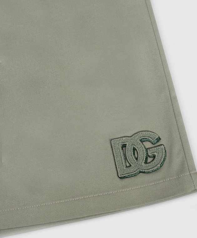 Dolce&Gabbana Дитячі зелені шорти з нашивкою монограми L43Q96FUFKA812+ зображення 3