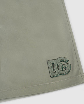 Dolce&Gabbana Дитячі зелені шорти з нашивкою монограми L43Q96FUFKA46