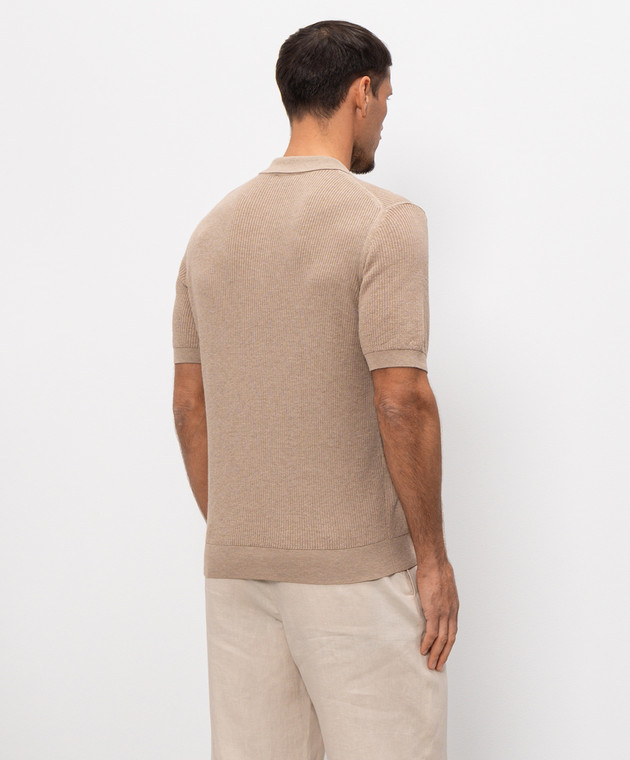 Pini Parma Бежеве поло з блискавкою POLRIBZIPTAU зображення 4